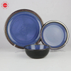 Silver Rim Kiln Glaze Reaction Glaze Stoneware Dinner Sets