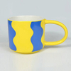 Colorful Soft Touch Color Glazed Stackable Ceramic Mug With Big Handle