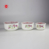 Set of 3 Flower Full Decal Fresh Bowl With Seal Lid Storage Ceramic Microwave Safe Bowl