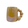 Unique design color pearl glaze coffee gift mug with special handle