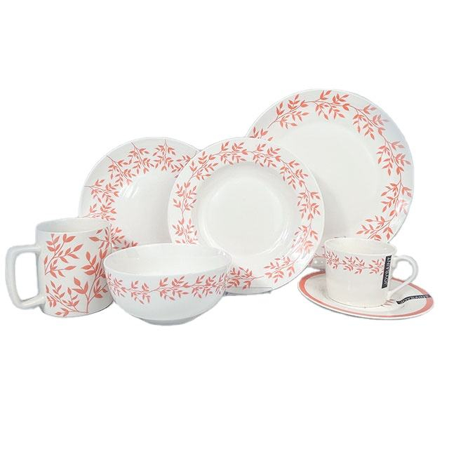 Newest flower design new bone china 16pcs dinnerware set tableware