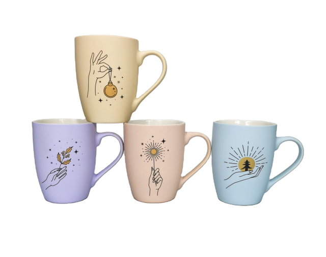 Hot Sale Factory Price Spray Glazed Mug New Bone China Ceramic Soft Touch Mug
