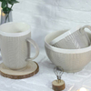 Classic design color glaze new bone sweater mug bowl set