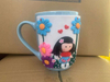 Little Girl in a Garden White Sublimation Mug Polymer Clay Mug