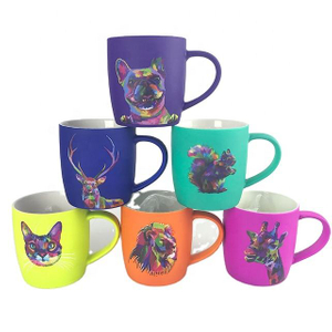 Hot sale soft touch colorful glazed coffee cup gift mug
