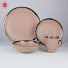 Silver Rim Kiln Glaze Reaction Glaze Stoneware Dinner Sets