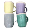 Creative Ceramic Coffee Mug With 3D Embossed Knit Sweater Pattern Mug