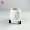 Creative Design White Ceramic Cartoon Car Mug With Wheel