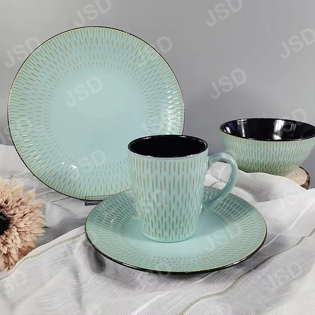 Creative design stoneware color glaze ceramic tableware dinner plate