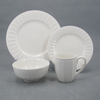 Cheap Wholesales Porcelain Tableware Set Crockery Embossed White Ceramic Dinner Set