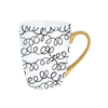 Simple design white sublimation mug gold handle decal coffee mug