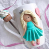 Funny Creative 3D Ceramic Mug Polymer Clay Girl Gift Mug
