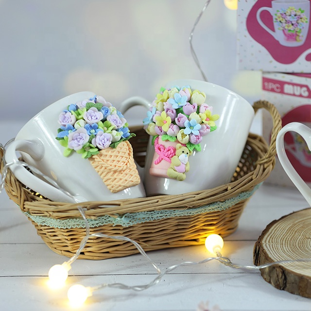 New Design Flower Wedding Souvenir Gift Mug Ceramics Drinkware