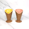 HOT Summer ICE CREAM CONE YELLOW/PINK ICE CREAM CERAMIC CUPS