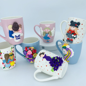 Creative Cute Style Polymer Clay Mug Ceramic Mug Customized Coffee Mug