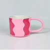 Colorful Soft Touch Color Glazed Stackable Ceramic Mug With Big Handle