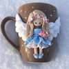 Popular Sale Cutie Little Angel Girl Polymer Clay Mug Ceramic Gift Mug