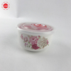 New Design White Round Decal Printed Ceramic Fresh Bowl With Lid