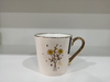 Flower Decal Gift Ceramic Coffee Mug with Golden Handle