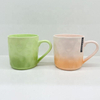 Gradient color glaze embossed design coffee gift mug