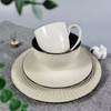 High quality white embossed reactive glaze dinner set for christmas
