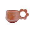 Flower handle color glaze mug nordic design coffee travel mug