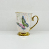 2025 luxury design gold handle electro plated butterfly coffee mug