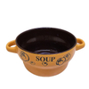 Creative color glazed embossed ceramic soup bowl hot sale