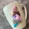 Innovative Cute Ceramic Milk Mug With Polymer Clay Girl Perfect Gift Choice