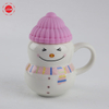 Newest christmas snowman shape coffee mug 3d ceramic cartoon mug