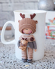 2022 Santa Deer Dress up Boy Polymer Clay Ceramic Coffee Mugs