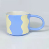 Colorful Soft Touch Color Glazed Stackable Ceramic Mug With Big Handle