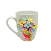 Flowers Bouquet Polymer Clay Mug With 3D Decoration Mug