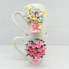 Flowers Bouquet Polymer Clay Mug With 3D Decoration Mug