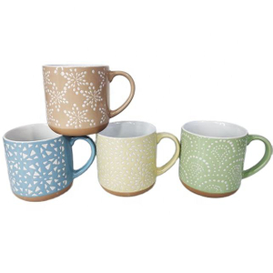 Cheap Price Color Glaze Mug Embossed Design Ceramic Mug