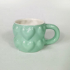Cute Shape Color Glaze Embossed Coffee Gift Mug for New Year