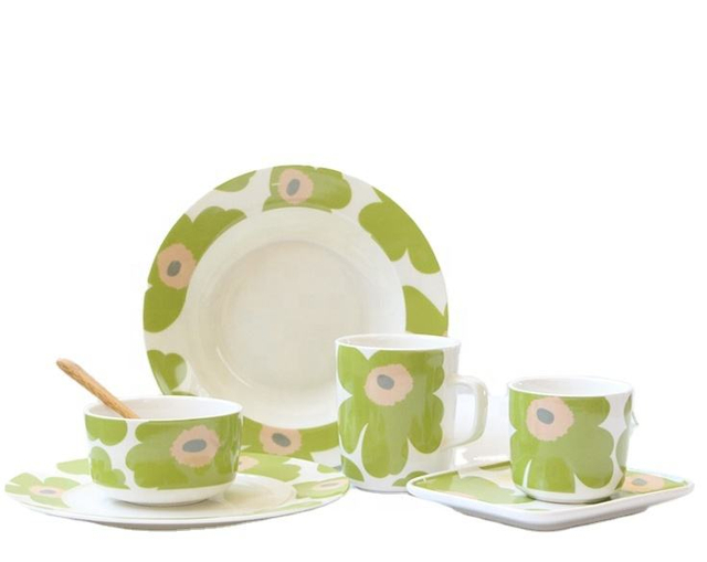 Finland Tableware Flora Tableware Korean Ceramic Plate New Bone China Dinner Set