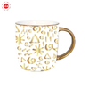 Gold Handle Electroplated Coffee Mug Metal Glaze Mug for Sublimation
