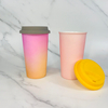 Porcelain Ceramic Travel Mug Coffee Cups With Silicone Lid