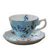 Europe design floral decal printing ceramic coffee cup and saucer