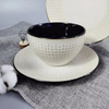 High quality white embossed reactive glaze dinner set for christmas
