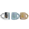 Unique design color pearl glaze coffee gift mug with special handle