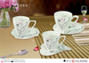 Flower Cup Best Seller Espresso Cup White Coffee Cup and Saucer Set