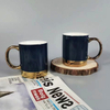 Hot sell color glaze luxury gold plated coffee mug for wine