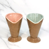 HOT Summer ICE CREAM CONE YELLOW/PINK ICE CREAM CERAMIC CUPS