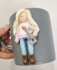 Popular Sale Cutie Little Angel Girl Polymer Clay Mug Ceramic Gift Mug