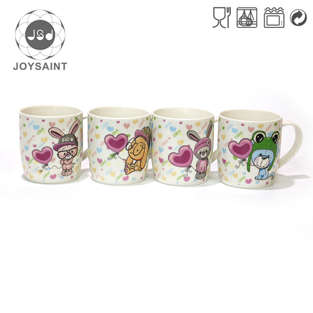 Round handle color glaze coffee mug set gold decal mug