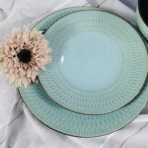 Creative design stoneware color glaze ceramic tableware dinner plate