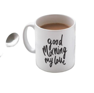 Letter Decal Ceramic Breakfast With Golden Handgrip Milk Coffee Cup Mug