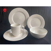 Cheap Wholesales Porcelain Tableware Set Crockery Embossed White Ceramic Dinner Set